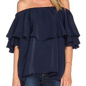 MLM Label Maison Off The Shoulder Top in Navy Size Small